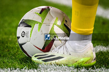 2023-09-16 - Illustration of the Kipsta match ball during the French championship Ligue 1 football match between RC Lens and FC Metz on September 16, 2023 at Felix Bollaert stadium in Lens, France - FOOTBALL - FRENCH CHAMP - LENS V METZ - FRENCH LIGUE 1 - SOCCER