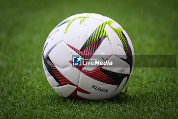 2023-09-17 - Illustration of the Kipsta match ball during the French championship Ligue 1 football match between Stade De Reims and Stade Brestois on September 17, 2023 at Auguste Delaune stadium in Reims, France - FOOTBALL - FRENCH CHAMP - REIMS V BREST - FRENCH LIGUE 1 - SOCCER