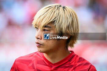 2023-09-17 - Junya ITO of Reims during the French championship Ligue 1 football match between Stade De Reims and Stade Brestois on September 17, 2023 at Auguste Delaune stadium in Reims, France - FOOTBALL - FRENCH CHAMP - REIMS V BREST - FRENCH LIGUE 1 - SOCCER