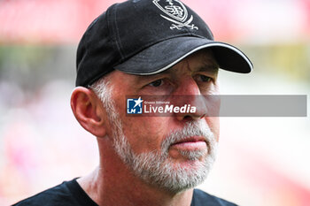 2023-09-17 - Eric ROY of Brest during the French championship Ligue 1 football match between Stade De Reims and Stade Brestois on September 17, 2023 at Auguste Delaune stadium in Reims, France - FOOTBALL - FRENCH CHAMP - REIMS V BREST - FRENCH LIGUE 1 - SOCCER