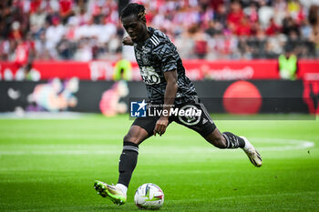 2023-09-17 - Bradley LOCKO of Brest during the French championship Ligue 1 football match between Stade De Reims and Stade Brestois on September 17, 2023 at Auguste Delaune stadium in Reims, France - FOOTBALL - FRENCH CHAMP - REIMS V BREST - FRENCH LIGUE 1 - SOCCER
