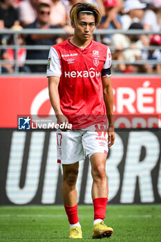 2023-09-17 - Keito NAKAMURA of Reims during the French championship Ligue 1 football match between Stade De Reims and Stade Brestois on September 17, 2023 at Auguste Delaune stadium in Reims, France - FOOTBALL - FRENCH CHAMP - REIMS V BREST - FRENCH LIGUE 1 - SOCCER
