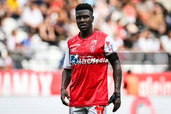 2023-09-17 - Azor MATUSIWA of Reims during the French championship Ligue 1 football match between Stade De Reims and Stade Brestois on September 17, 2023 at Auguste Delaune stadium in Reims, France - FOOTBALL - FRENCH CHAMP - REIMS V BREST - FRENCH LIGUE 1 - SOCCER