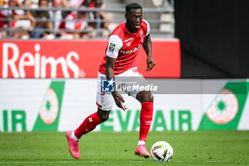 2023-09-17 - Mohamed DARAMY of Reims during the French championship Ligue 1 football match between Stade De Reims and Stade Brestois on September 17, 2023 at Auguste Delaune stadium in Reims, France - FOOTBALL - FRENCH CHAMP - REIMS V BREST - FRENCH LIGUE 1 - SOCCER