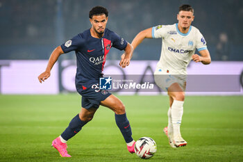 2023-09-24 - Warren ZAIRE-EMERY of PSG and Vitor OLIVEIRA (Vitinha) of Marseille during the French championship Ligue 1 football match between Paris Saint-Germain and Olympique de Marseille on September 24, 2023 at Parc des Princes stadium in Paris, France - FOOTBALL - FRENCH CHAMP - PARIS SG V MARSEILLE - FRENCH LIGUE 1 - SOCCER