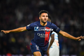 2023-09-24 - Goncalo RAMOS of PSG celebrates his goal during the French championship Ligue 1 football match between Paris Saint-Germain and Olympique de Marseille on September 24, 2023 at Parc des Princes stadium in Paris, France - FOOTBALL - FRENCH CHAMP - PARIS SG V MARSEILLE - FRENCH LIGUE 1 - SOCCER