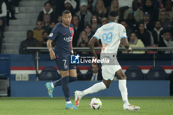2023-09-24 - Kylian Mbappe of PSG during the French championship Ligue 1 football match between Paris Saint-Germain and Olympique de Marseille on September 24, 2023 at Parc des Princes stadium in Paris, France - FOOTBALL - FRENCH CHAMP - PARIS SG V MARSEILLE - FRENCH LIGUE 1 - SOCCER
