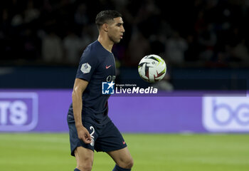 2023-09-24 - Achraf Hakimi of PSG during the French championship Ligue 1 football match between Paris Saint-Germain and Olympique de Marseille on September 24, 2023 at Parc des Princes stadium in Paris, France - FOOTBALL - FRENCH CHAMP - PARIS SG V MARSEILLE - FRENCH LIGUE 1 - SOCCER