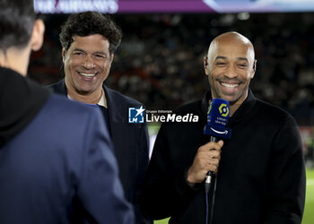 2023-09-24 - Rai and Thierry Henry comments for Amazon Prime Video the French championship Ligue 1 football match between Paris Saint-Germain and Olympique de Marseille on September 24, 2023 at Parc des Princes stadium in Paris, France - FOOTBALL - FRENCH CHAMP - PARIS SG V MARSEILLE - FRENCH LIGUE 1 - SOCCER