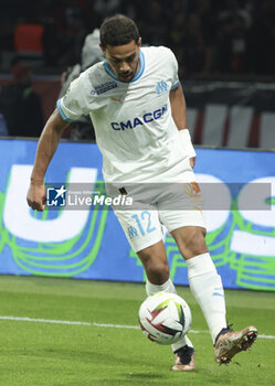 2023-09-24 - Renan Lodi of Marseille during the French championship Ligue 1 football match between Paris Saint-Germain and Olympique de Marseille on September 24, 2023 at Parc des Princes stadium in Paris, France - FOOTBALL - FRENCH CHAMP - PARIS SG V MARSEILLE - FRENCH LIGUE 1 - SOCCER