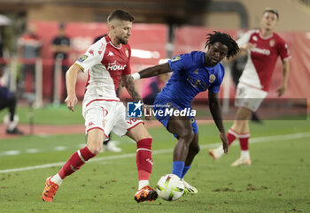 2023-09-22 - Caio Henrique of Monaco, Jordan Lotomba of Nice during the French championship Ligue 1 football match between AS Monaco and OGC Nice on September 22, 2023 at Stade Louis II in Monaco - FOOTBALL - FRENCH CHAMP - MONACO V NICE - FRENCH LIGUE 1 - SOCCER
