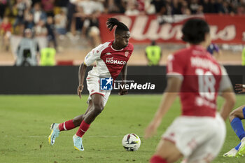 2023-09-22 - Wilfried Singo of Monaco during the French championship Ligue 1 football match between AS Monaco and OGC Nice on September 22, 2023 at Stade Louis II in Monaco - FOOTBALL - FRENCH CHAMP - MONACO V NICE - FRENCH LIGUE 1 - SOCCER