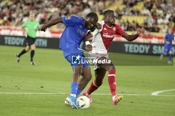2023-09-22 - Terem Moffi of Nice, Denis Zakaria Lako Lado of Monaco during the French championship Ligue 1 football match between AS Monaco and OGC Nice on September 22, 2023 at Stade Louis II in Monaco - FOOTBALL - FRENCH CHAMP - MONACO V NICE - FRENCH LIGUE 1 - SOCCER