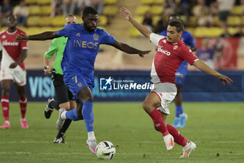 2023-09-22 - Jeremie Boga of Nice, Wissam Ben Yedder of Monaco during the French championship Ligue 1 football match between AS Monaco and OGC Nice on September 22, 2023 at Stade Louis II in Monaco - FOOTBALL - FRENCH CHAMP - MONACO V NICE - FRENCH LIGUE 1 - SOCCER