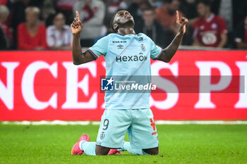 2023-09-26 - Mohamed DARAMY of Reims celebrates his goal during the French championship Ligue 1 football match between LOSC Lille and Stade de Reims on September 26, 2023 at Pierre Mauroy stadium in Villeneuve-d'Ascq near Lille, France - FOOTBALL - FRENCH CHAMP - LILLE V REIMS - FRENCH LIGUE 1 - SOCCER