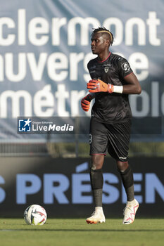 2023-09-30 - Clermont goalkeeper Massamba Ndiaye during the French championship Ligue 1 football match between Clermont Foot 63 and Paris Saint-Germain (PSG) on September 30, 2023 at Stade Gabriel-Montpied in Clermont-Ferrand, France - FOOTBALL - FRENCH CHAMP - CLERMONT V PARIS SG - FRENCH LIGUE 1 - SOCCER