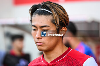 2023-10-01 - Keito NAKAMURA of Reims during the French championship Ligue 1 football match between Stade de Reims and Olympique Lyonnais on October 1, 2023 at Auguste Delaune stadium in Reims, France - FOOTBALL - FRENCH CHAMP - REIMS V LYON - FRENCH LIGUE 1 - SOCCER