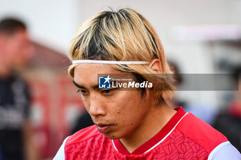 2023-10-01 - Junya ITO of Reims during the French championship Ligue 1 football match between Stade de Reims and Olympique Lyonnais on October 1, 2023 at Auguste Delaune stadium in Reims, France - FOOTBALL - FRENCH CHAMP - REIMS V LYON - FRENCH LIGUE 1 - SOCCER
