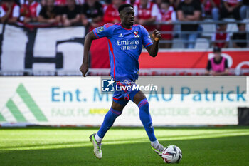 2023-10-01 - Sinaly DIOMANDE of Lyon during the French championship Ligue 1 football match between Stade de Reims and Olympique Lyonnais on October 1, 2023 at Auguste Delaune stadium in Reims, France - FOOTBALL - FRENCH CHAMP - REIMS V LYON - FRENCH LIGUE 1 - SOCCER