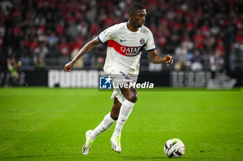2023-10-08 - Ousmane DEMBELE of PSG during the French championship Ligue 1 football match between Stade Rennais (Rennes) and Paris Saint-Germain on October 8, 2023 at Roazhon Park in Rennes, France - FOOTBALL - FRENCH CHAMP - RENNES V PARIS SG - FRENCH LIGUE 1 - SOCCER