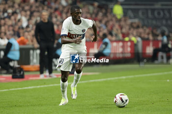 2023-10-08 - Ousmane Dembele of PSG during the French championship Ligue 1 football match between Stade Rennais (Rennes) and Paris Saint-Germain on October 8, 2023 at Roazhon Park in Rennes, France - FOOTBALL - FRENCH CHAMP - RENNES V PARIS SG - FRENCH LIGUE 1 - SOCCER