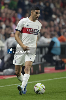 2023-10-08 - Achraf Hakimi of PSG during the French championship Ligue 1 football match between Stade Rennais (Rennes) and Paris Saint-Germain on October 8, 2023 at Roazhon Park in Rennes, France - FOOTBALL - FRENCH CHAMP - RENNES V PARIS SG - FRENCH LIGUE 1 - SOCCER