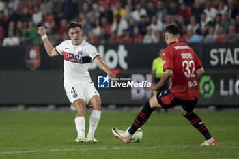 2023-10-08 - Manuel Ugarte of PSG during the French championship Ligue 1 football match between Stade Rennais (Rennes) and Paris Saint-Germain on October 8, 2023 at Roazhon Park in Rennes, France - FOOTBALL - FRENCH CHAMP - RENNES V PARIS SG - FRENCH LIGUE 1 - SOCCER