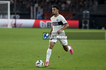 2023-10-08 - Warren Zaire-Emery of PSG during the French championship Ligue 1 football match between Stade Rennais (Rennes) and Paris Saint-Germain on October 8, 2023 at Roazhon Park in Rennes, France - FOOTBALL - FRENCH CHAMP - RENNES V PARIS SG - FRENCH LIGUE 1 - SOCCER
