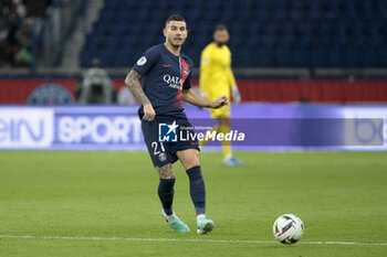 2023-10-21 - Lucas Hernandez of PSG during the French championship Ligue 1 football match between Paris Saint-Germain and RC Strasbourg on October 21, 2023 at Parc des Princes stadium in Paris, France - FOOTBALL - FRENCH CHAMP - PARIS SG V STRASBOURG - FRENCH LIGUE 1 - SOCCER