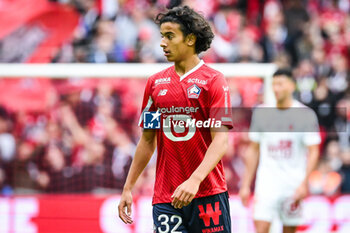 2023-10-22 - Ayyoub BOUADDI of Lille during the French championship Ligue 1 football match between Losc Lille and Stade Brestois (Brest) on October 22, 2023 at Pierre Mauroy stadium in Villeneuve-d'Ascq near Lille, France - FOOTBALL - FRENCH CHAMP - LILLE V BREST - FRENCH LIGUE 1 - SOCCER