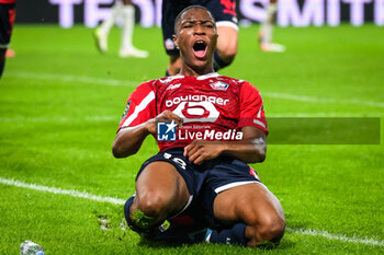 2023-10-29 - Bafode DIAKITE of Lille celebrates his goal during the French championship Ligue 1 football match between Losc Lille and AS Monaco on October 29, 2023 at Pierre Mauroy stadium in Villeneuve-d'Ascq near Lille, France - FOOTBALL - FRENCH CHAMP - LILLE V MONACO - FRENCH LIGUE 1 - SOCCER