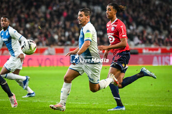 2023-10-29 - Wissam BEN YEDDER of Monaco and Leny YORO of Lille during the French championship Ligue 1 football match between Losc Lille and AS Monaco on October 29, 2023 at Pierre Mauroy stadium in Villeneuve-d'Ascq near Lille, France - FOOTBALL - FRENCH CHAMP - LILLE V MONACO - FRENCH LIGUE 1 - SOCCER