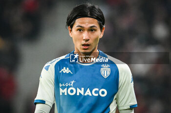 2023-10-29 - Takumi MINAMINO of Monaco during the French championship Ligue 1 football match between Losc Lille and AS Monaco on October 29, 2023 at Pierre Mauroy stadium in Villeneuve-d'Ascq near Lille, France - FOOTBALL - FRENCH CHAMP - LILLE V MONACO - FRENCH LIGUE 1 - SOCCER