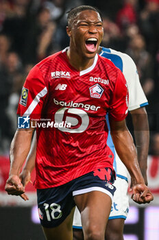 2023-10-29 - Bafode DIAKITE of Lille celebrates his goal during the French championship Ligue 1 football match between Losc Lille and AS Monaco on October 29, 2023 at Pierre Mauroy stadium in Villeneuve-d'Ascq near Lille, France - FOOTBALL - FRENCH CHAMP - LILLE V MONACO - FRENCH LIGUE 1 - SOCCER