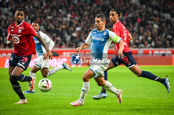 2023-10-29 - Alexsandro VICTOR DE SOUZA RIBEIRO of Lille, Wissam BEN YEDDER of Monaco and Leny YORO of Lille during the French championship Ligue 1 football match between Losc Lille and AS Monaco on October 29, 2023 at Pierre Mauroy stadium in Villeneuve-d'Ascq near Lille, France - FOOTBALL - FRENCH CHAMP - LILLE V MONACO - FRENCH LIGUE 1 - SOCCER