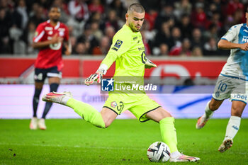 2023-10-29 - Lucas CHEVALLIER of Lille during the French championship Ligue 1 football match between Losc Lille and AS Monaco on October 29, 2023 at Pierre Mauroy stadium in Villeneuve-d'Ascq near Lille, France - FOOTBALL - FRENCH CHAMP - LILLE V MONACO - FRENCH LIGUE 1 - SOCCER