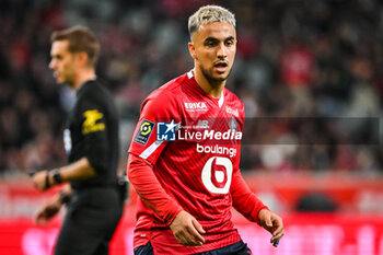 2023-10-29 - Adam OUNAS of Lille during the French championship Ligue 1 football match between Losc Lille and AS Monaco on October 29, 2023 at Pierre Mauroy stadium in Villeneuve-d'Ascq near Lille, France - FOOTBALL - FRENCH CHAMP - LILLE V MONACO - FRENCH LIGUE 1 - SOCCER