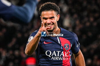 2023-11-03 - Warren ZAIRE-EMERY of PSG celebrates his goal during the French championship Ligue 1 football match between Paris Saint-Germain and Montpellier HSC on November 3, 2023 at Parc des Princes stadium in Paris, France - FOOTBALL - FRENCH CHAMP - PARIS SG V MONTPELLIER - FRENCH LIGUE 1 - SOCCER