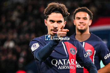 2023-11-03 - Vitor MACHADO FERREIRA (Vitinha) of PSG celebrates his goal during the French championship Ligue 1 football match between Paris Saint-Germain and Montpellier HSC on November 3, 2023 at Parc des Princes stadium in Paris, France - FOOTBALL - FRENCH CHAMP - PARIS SG V MONTPELLIER - FRENCH LIGUE 1 - SOCCER