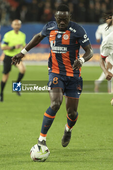 2023-11-10 - Akor Adams of Montpellier during the French championship Ligue 1 football match between Montpellier Herault SC and OGC Nice on November 10, 2023 at Stade de la Mosson in Montpellier, France - FOOTBALL - FRENCH CHAMP - MONTPELLIER V NICE - FRENCH LIGUE 1 - SOCCER