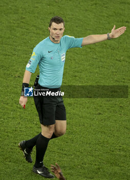 2023-11-11 - Referee Willy Delajod during the French championship Ligue 1 football match between Stade de Reims and Paris Saint-Germain on November 11, 2023 at Auguste Delaune stadium in Reims, France - FOOTBALL - FRENCH CHAMP - REIMS V PARIS SG - FRENCH LIGUE 1 - SOCCER