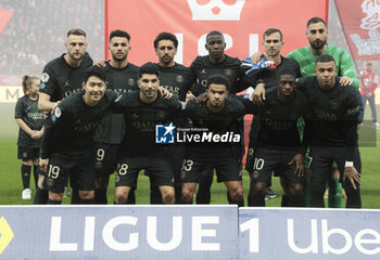 2023-11-11 - Team PSG poses before the French championship Ligue 1 football match between Stade de Reims and Paris Saint-Germain on November 11, 2023 at Auguste Delaune stadium in Reims, France - FOOTBALL - FRENCH CHAMP - REIMS V PARIS SG - FRENCH LIGUE 1 - SOCCER