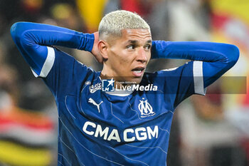 2023-11-12 - Amine HARIT of Marseille looks dejected during the French championship Ligue 1 football match between RC Lens and Olympique de Marseille on November 12, 2023 at Bollaert-Delelis stadium in Lens, France - FOOTBALL - FRENCH CHAMP - LENS V MARSEILLE - FRENCH LIGUE 1 - SOCCER