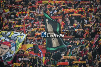 2023-11-12 - Supporters of Lens during the French championship Ligue 1 football match between RC Lens and Olympique de Marseille on November 12, 2023 at Bollaert-Delelis stadium in Lens, France - FOOTBALL - FRENCH CHAMP - LENS V MARSEILLE - FRENCH LIGUE 1 - SOCCER