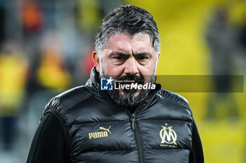 2023-11-12 - Gennaro GATTUSO of Marseille during the French championship Ligue 1 football match between RC Lens and Olympique de Marseille on November 12, 2023 at Bollaert-Delelis stadium in Lens, France - FOOTBALL - FRENCH CHAMP - LENS V MARSEILLE - FRENCH LIGUE 1 - SOCCER