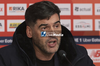 2023-11-12 - Coach of Lille OSC Paulo Fonseca during the post-match press conference following the French championship Ligue 1 football match between Losc Lille and Toulouse Herault SC on November 12, 2023 at Decathlon Arena Stade Pierre Mauroy in Villeneuve-d'Ascq near Lille, France - FOOTBALL - FRENCH CHAMP - LILLE V TOULOUSE - FRENCH LIGUE 1 - SOCCER