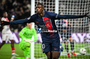 2023-11-24 - Ousmane DEMBELE of PSG celebrates his goal during the French championship Ligue 1 football match between Paris Saint-Germain and AS Monaco on November 24, 2023 at Parc des Princes stadium in Paris, France - FOOTBALL - FRENCH CHAMP - PARIS SG V MONACO - FRENCH LIGUE 1 - SOCCER