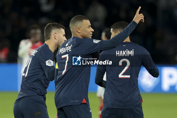 2023-11-24 - Kylian Mbappe of PSG celebrates his goal during the French championship Ligue 1 football match between Paris Saint-Germain and AS Monaco on November 24, 2023 at Parc des Princes stadium in Paris, France - FOOTBALL - FRENCH CHAMP - PARIS SG V MONACO - FRENCH LIGUE 1 - SOCCER