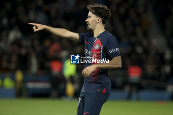2023-11-24 - Vitinha of PSG celebrates his goal during the French championship Ligue 1 football match between Paris Saint-Germain and AS Monaco on November 24, 2023 at Parc des Princes stadium in Paris, France - FOOTBALL - FRENCH CHAMP - PARIS SG V MONACO - FRENCH LIGUE 1 - SOCCER
