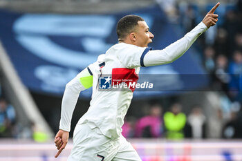 2023-12-03 - Kylian MBAPPE of PSG celebrates his goal during the French championship Ligue 1 football match between Le Havre AC and Paris Saint-Germain on December 3, 2023 at Oceane stadium in Le Havre, France - FOOTBALL - FRENCH CHAMP - LE HAVRE V PARIS SG - FRENCH LIGUE 1 - SOCCER